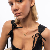 Sterling Silver Gold Tennis Racket Necklace